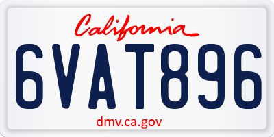 CA license plate 6VAT896