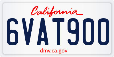 CA license plate 6VAT900
