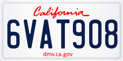 CA license plate 6VAT908