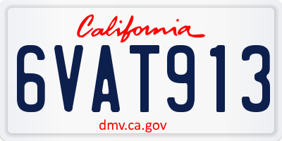CA license plate 6VAT913