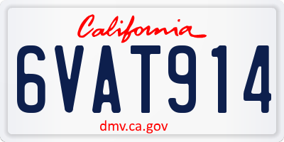 CA license plate 6VAT914