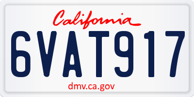 CA license plate 6VAT917
