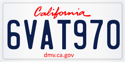 CA license plate 6VAT970