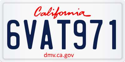 CA license plate 6VAT971