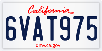 CA license plate 6VAT975