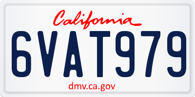 CA license plate 6VAT979