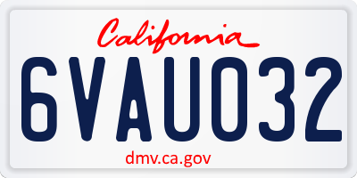 CA license plate 6VAU032