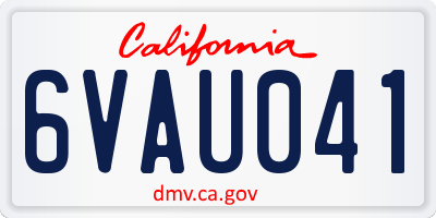 CA license plate 6VAU041
