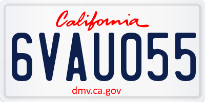 CA license plate 6VAU055