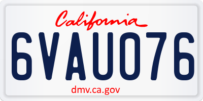 CA license plate 6VAU076