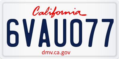 CA license plate 6VAU077