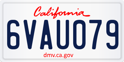 CA license plate 6VAU079