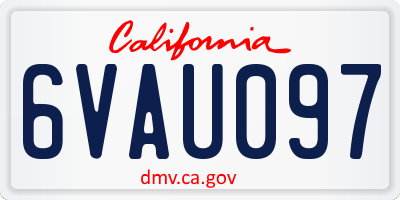 CA license plate 6VAU097