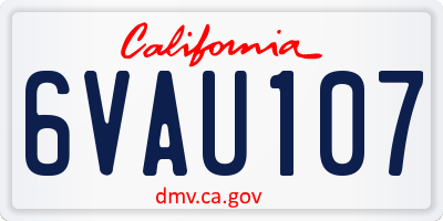CA license plate 6VAU107