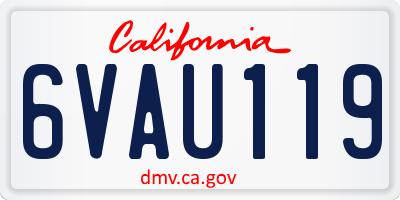 CA license plate 6VAU119