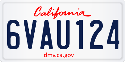 CA license plate 6VAU124