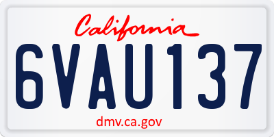 CA license plate 6VAU137