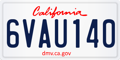 CA license plate 6VAU140