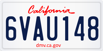 CA license plate 6VAU148