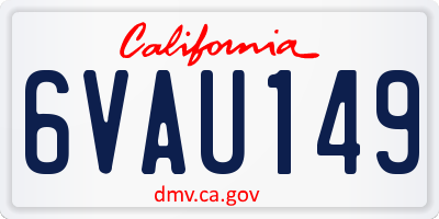 CA license plate 6VAU149