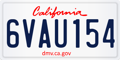 CA license plate 6VAU154