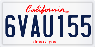CA license plate 6VAU155