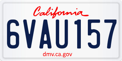 CA license plate 6VAU157