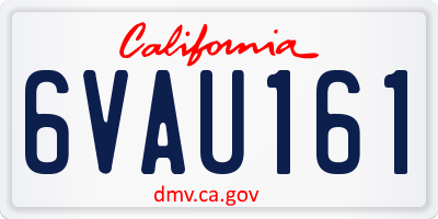 CA license plate 6VAU161