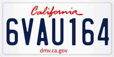 CA license plate 6VAU164