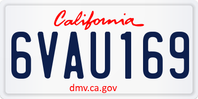 CA license plate 6VAU169