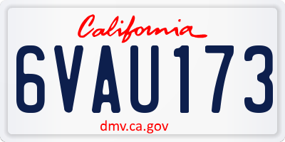 CA license plate 6VAU173