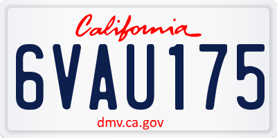 CA license plate 6VAU175