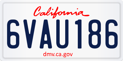 CA license plate 6VAU186