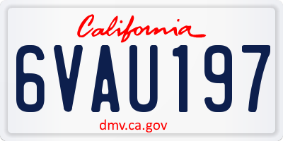 CA license plate 6VAU197
