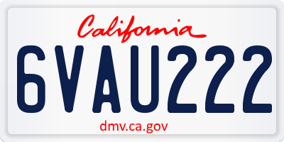 CA license plate 6VAU222