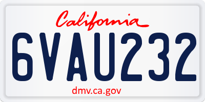 CA license plate 6VAU232