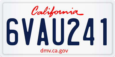 CA license plate 6VAU241