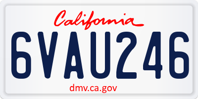 CA license plate 6VAU246