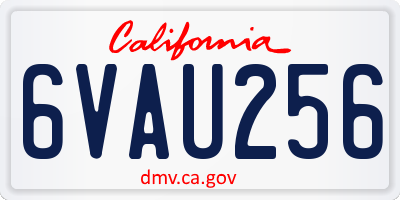 CA license plate 6VAU256
