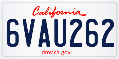 CA license plate 6VAU262