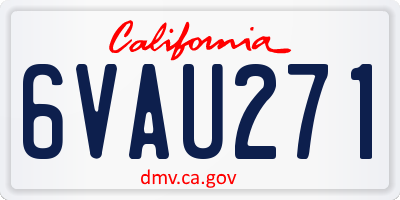 CA license plate 6VAU271