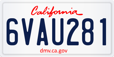 CA license plate 6VAU281