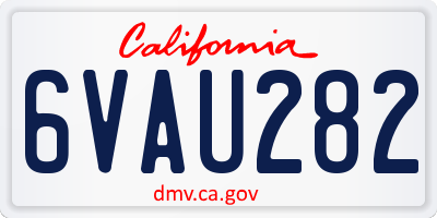 CA license plate 6VAU282
