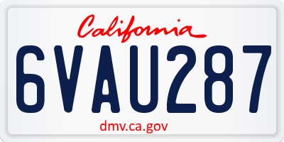 CA license plate 6VAU287