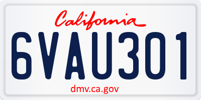 CA license plate 6VAU301