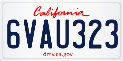 CA license plate 6VAU323