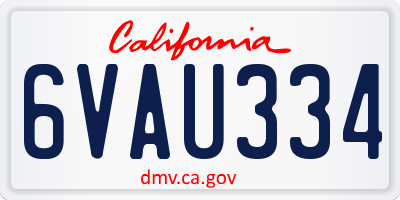 CA license plate 6VAU334