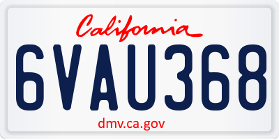 CA license plate 6VAU368
