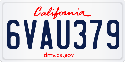 CA license plate 6VAU379
