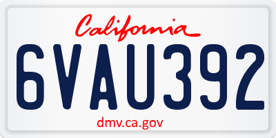 CA license plate 6VAU392